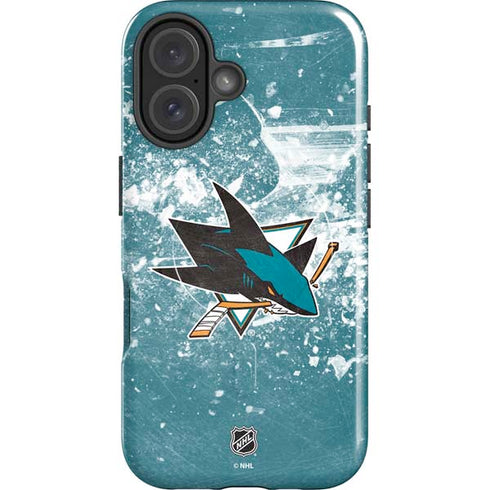 NHL San Jose Sharks Frozen iPhone 16 Plus Magsafe Impact Case